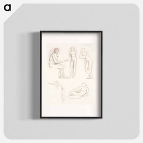 アートポスター-Female Nude: Five Studies - エドワード バーン ジョーンズ Poster.