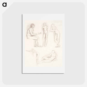 アートポストカード-Female Nude: Five Studies - エドワード バーン ジョーンズ Postcard.