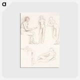 アートポストカード-Female Nude: Five Studies - エドワード バーン ジョーンズ Postcard.