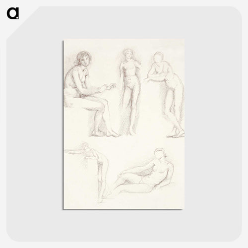 Female Nude: Five Studies - エドワード バーン ジョーンズ Postcard.