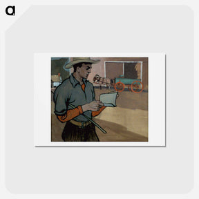 アートポストカード-Farmer consulting Farmers' Almanac by Edward Penfield - エドワード ペンフィールド Postcard.