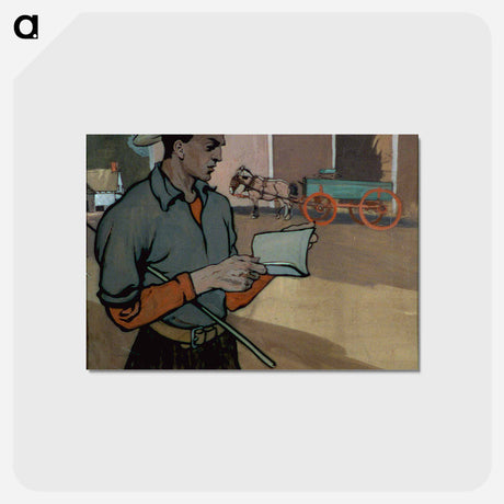 アートポストカード-Farmer consulting Farmers' Almanac by Edward Penfield - エドワード ペンフィールド Postcard.