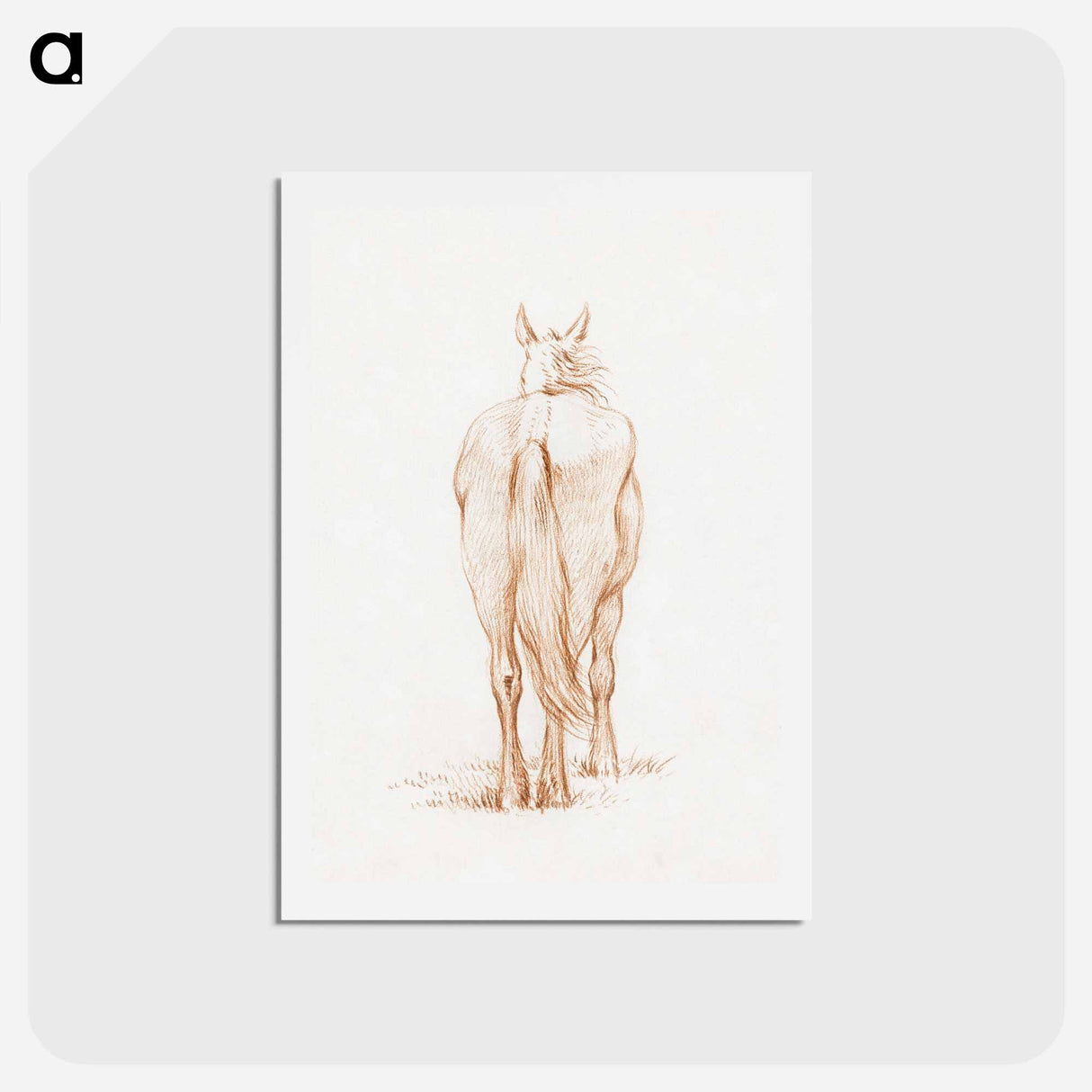 アートポストカード-Standing horse - ジャン ベルナール Postcard.