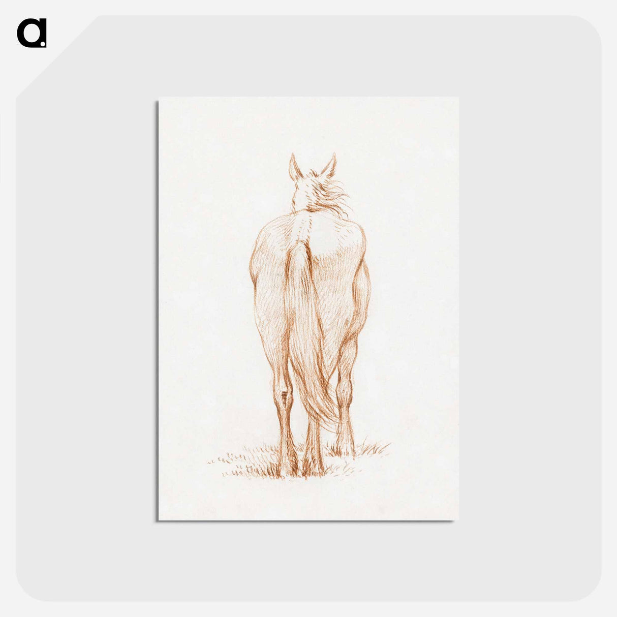 アートポストカード-Standing horse - ジャン ベルナール Postcard.