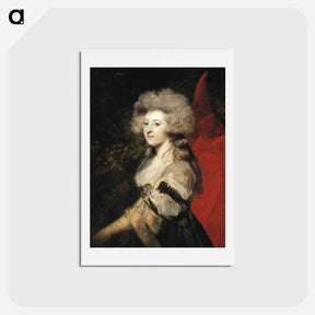 アートポストカード-Portrait of Maria Anne Fitzherbert - ジョシュア レノルズ Postcard.
