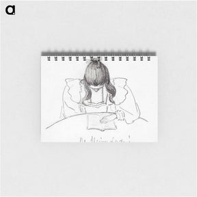 アートメモ帳-Girl sitting at a table with her head bent over an open book - ユリー デ フラーハ Memo.