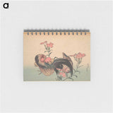 Cock, Hen, and Nadeshiko - 葛飾 北斎 Memo.