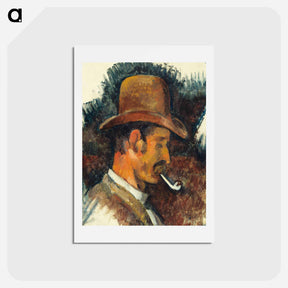 アートポストカード-Man with Pipe - ポール セザンヌ Postcard.