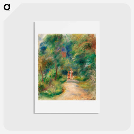 アートポストカード-Two Figures on a Path - ピエール オーギュスト ルノワール Postcard.