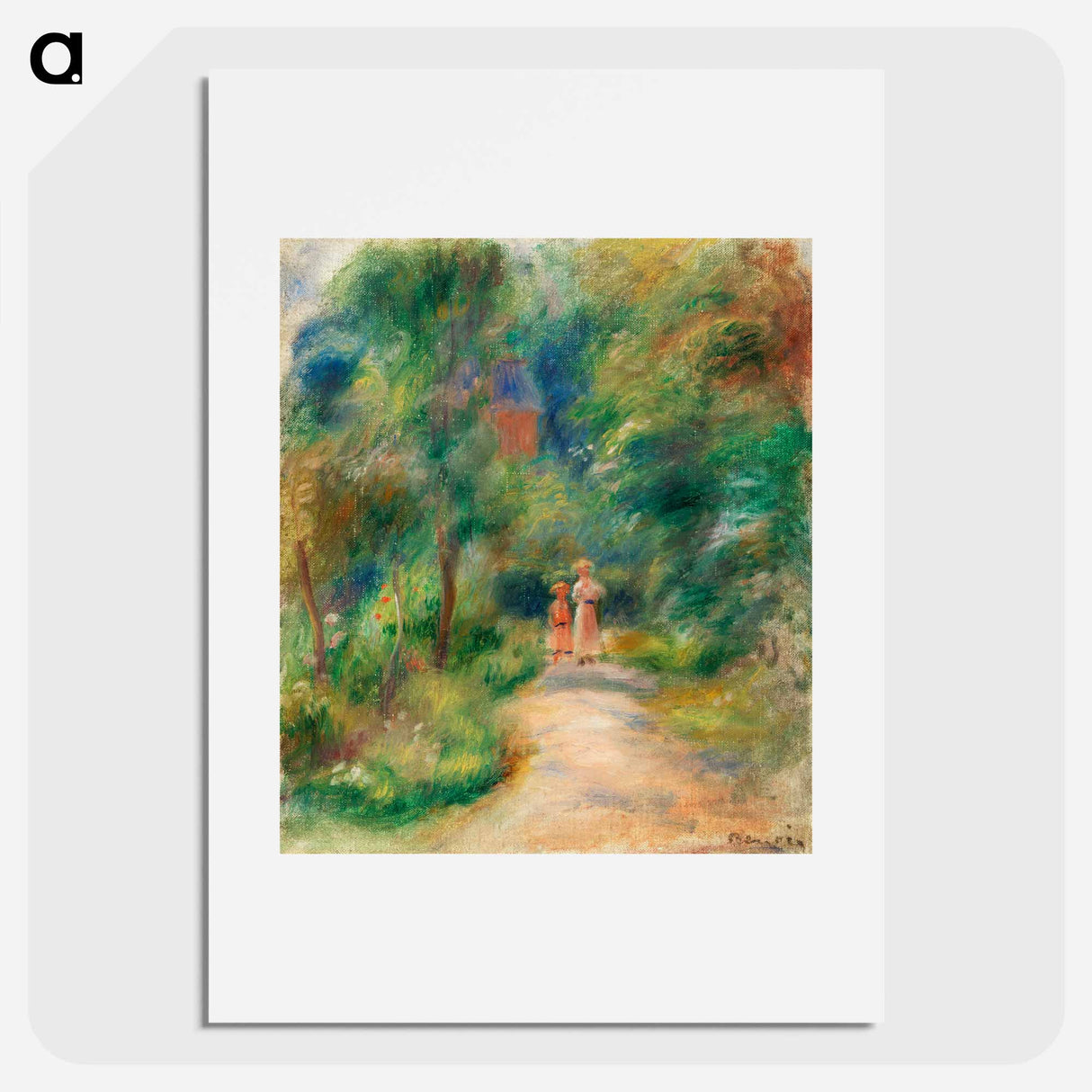 Two Figures on a Path - Pierre-Auguste Renoir Poster.