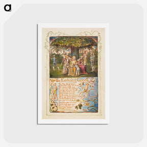 アートポストカード-Songs of Innocence and of Experience: The Ecchoing Green - ウィリアム ブレイク Postcard.