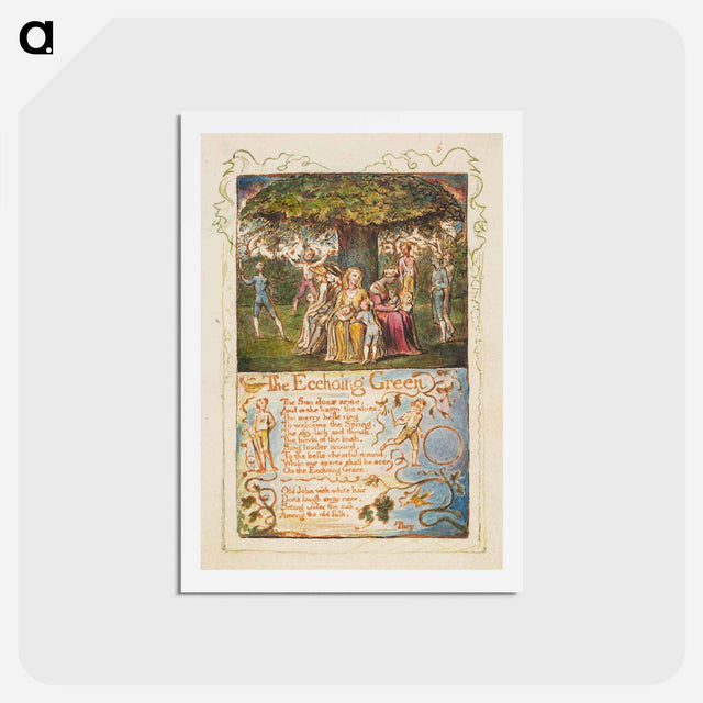 アートポストカード-Songs of Innocence and of Experience: The Ecchoing Green - ウィリアム ブレイク Postcard.