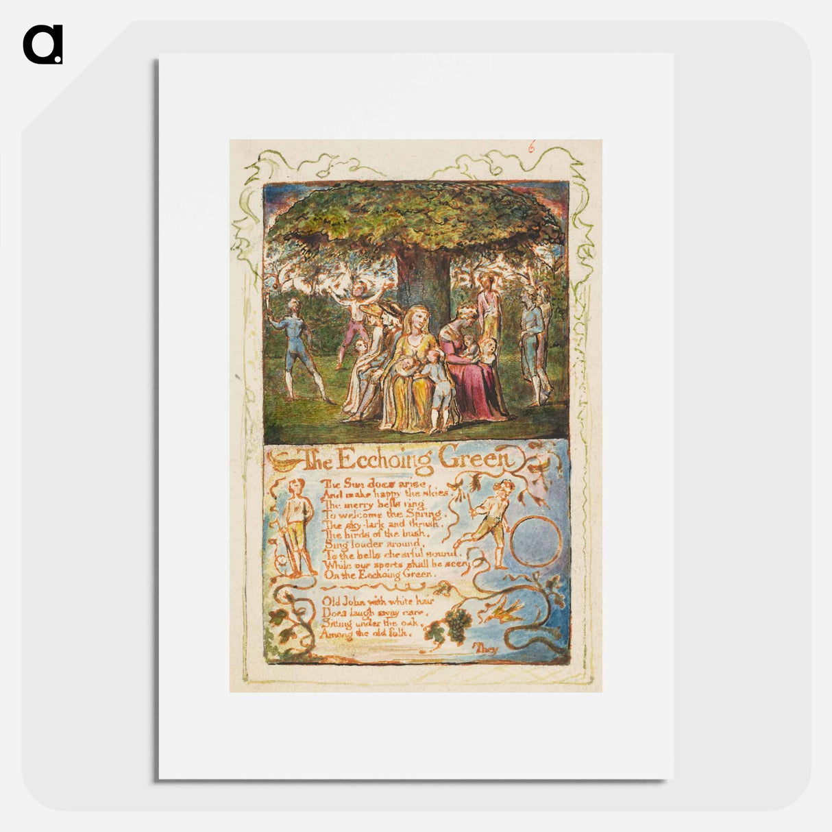 アートポスター-Songs of Innocence and of Experience: The Ecchoing Green - ウィリアム ブレイク Poster.