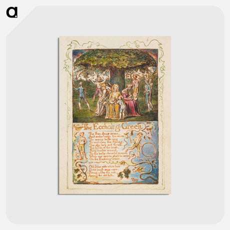 アートポストカード-Songs of Innocence and of Experience: The Ecchoing Green - ウィリアム ブレイク Postcard.