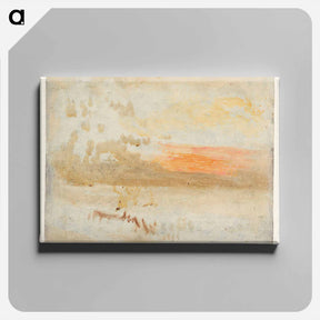 アートパネル-Sunset Seen from a Beach with Breakwater - ウィリアム ターナー Canvas.