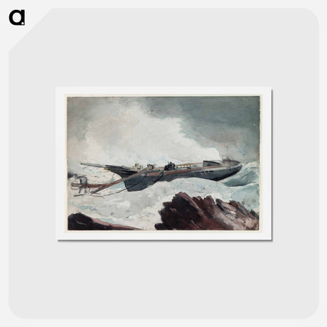 アートポストカード-The Wrecked Schooner - ウィンスロー ホーマー Postcard.