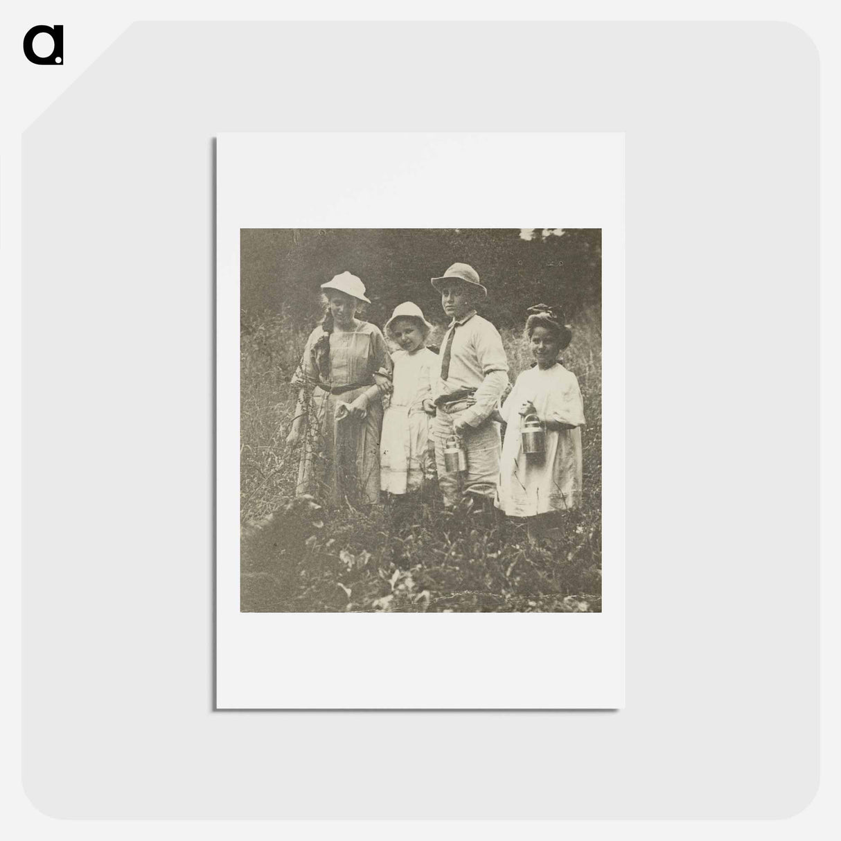 Untitled (Flora, Elizabeth, Howard & Kitty in Lake George field) - アルフレッド スティーグリッツ Postcard.