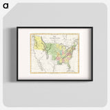 A Moral and Political Sketch of the United States of North America with a note on Negro Slavery - アンティーク地図 Poster.