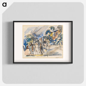 アートポスター-Southern Landscape with Figures and Horses
 - バーンズ・コレクション Poster.