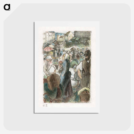 アートポストカード-Market in Gisors - カミーユ ピサロ Postcard.