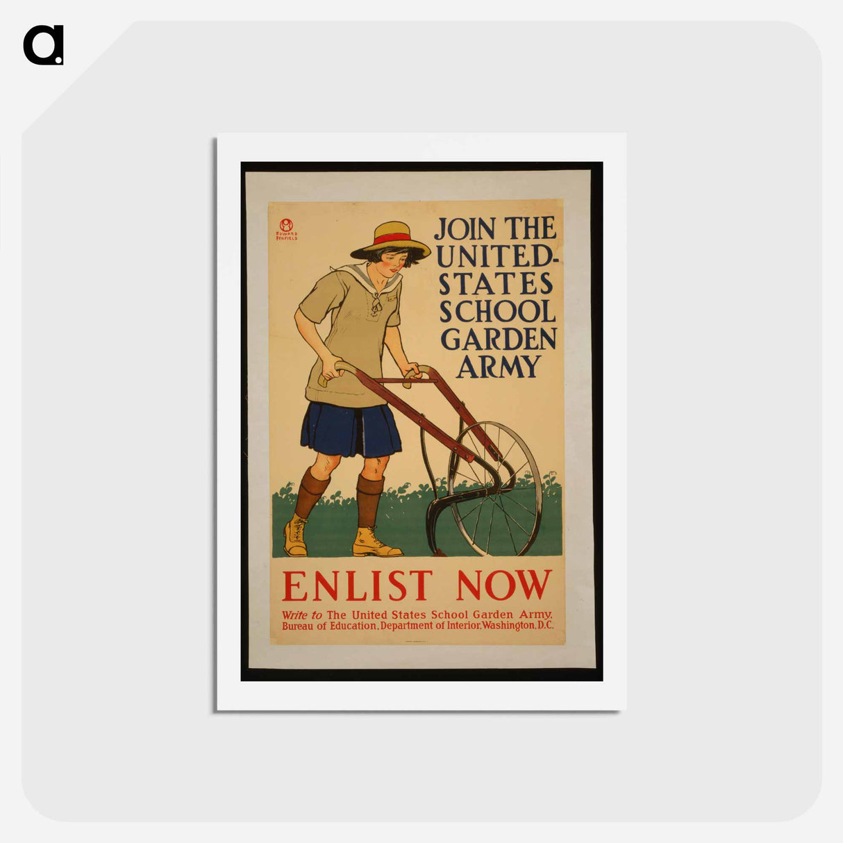アートポストカード-Join the United States school garden army–Enlist now - エドワード ペンフィールド Postcard.