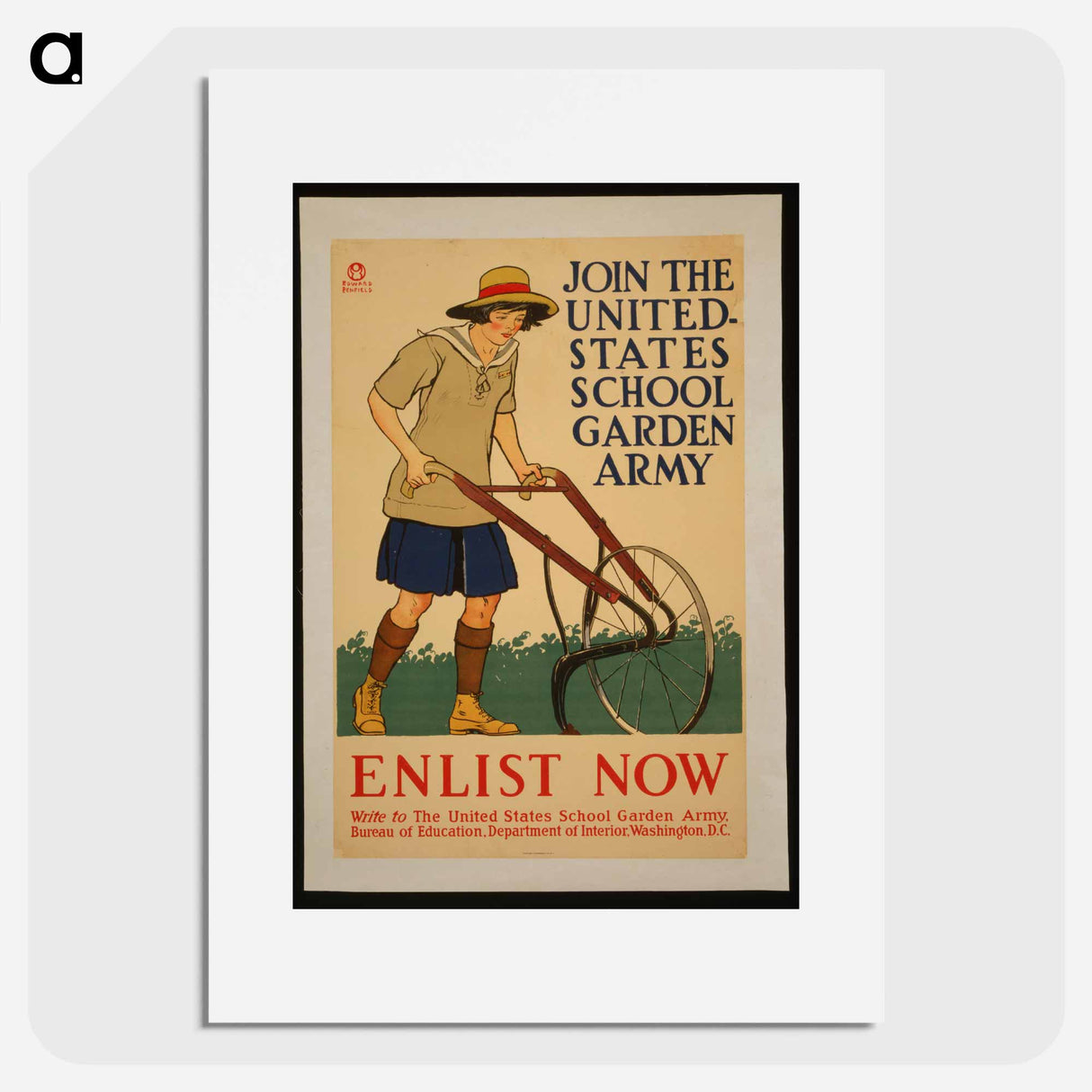 Join the United States school garden army–Enlist now - エドワード ペンフィールド Poster.