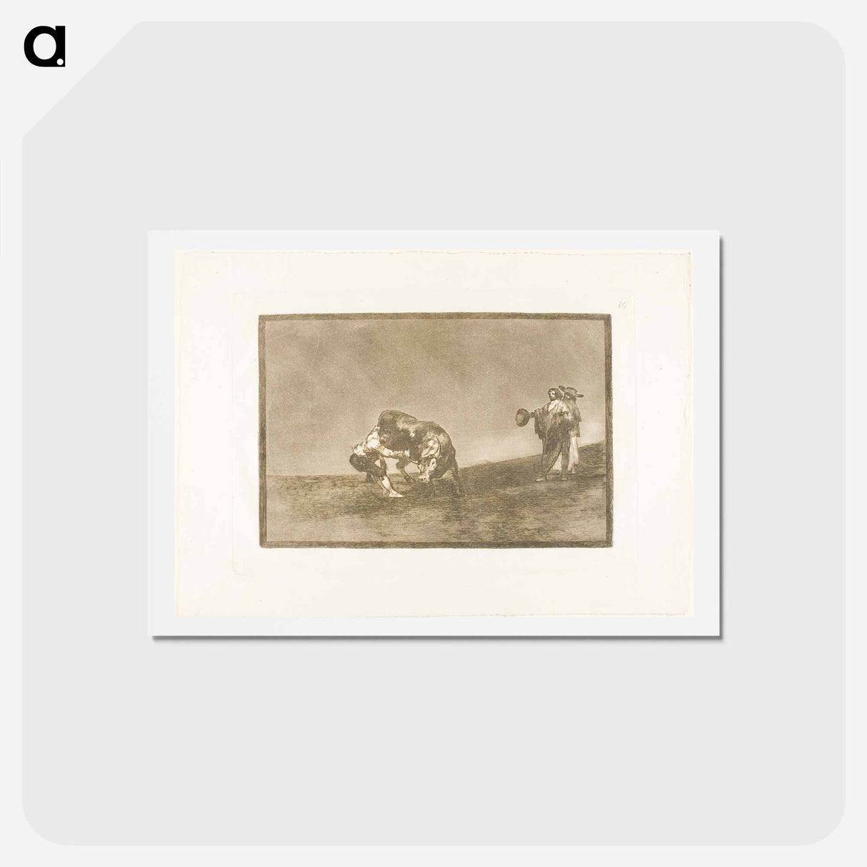 アートポストカード-The Same Man Throws a Bull in the Ring at Madrid - フランシスコ デ ゴヤ Postcard.