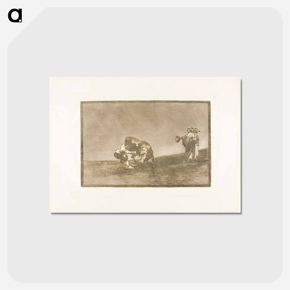 アートポストカード-The Same Man Throws a Bull in the Ring at Madrid - フランシスコ デ ゴヤ Postcard.