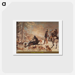 アートポストカード-The Death of the Deer - ギュスターヴ クールベ Postcard.