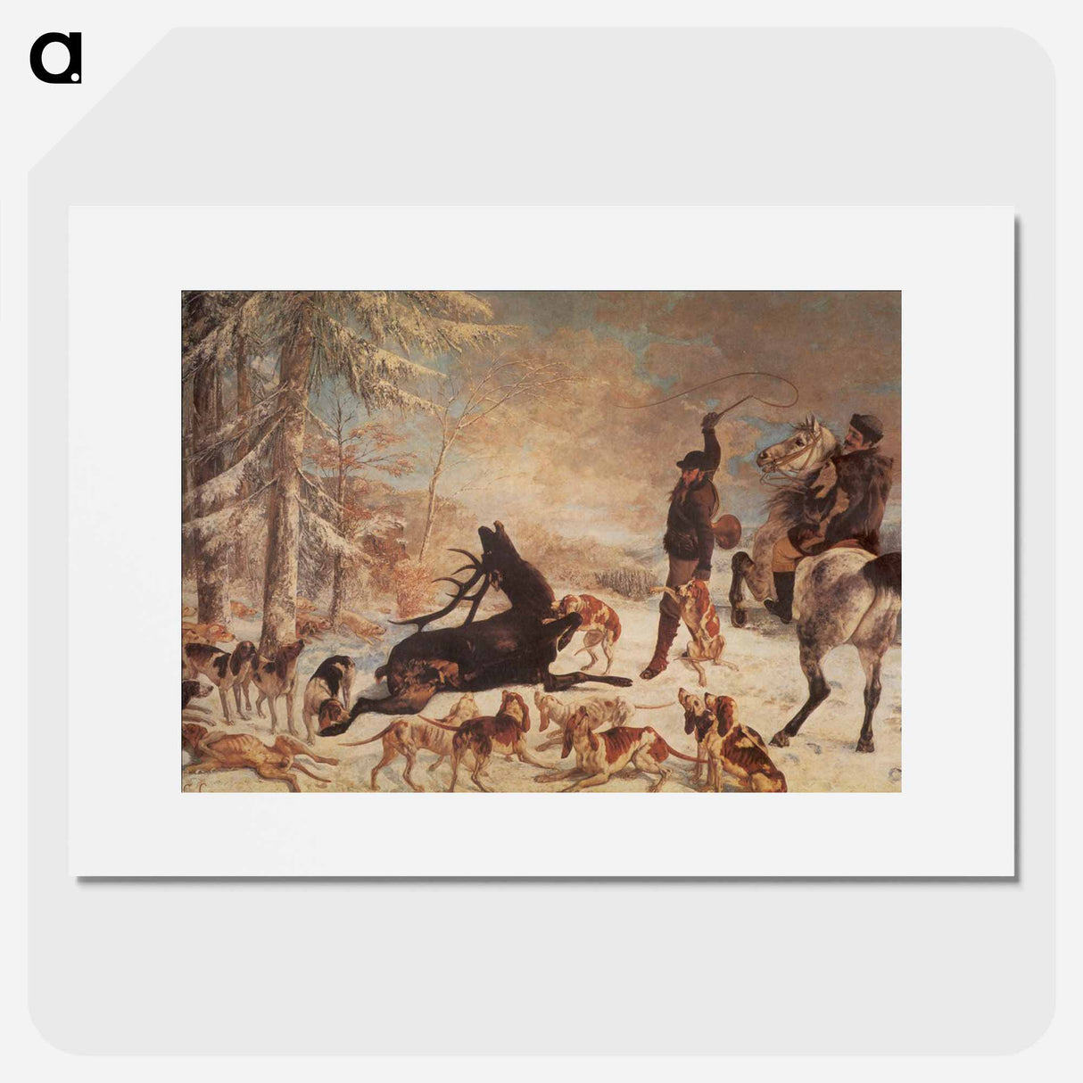 The Death of the Deer - ギュスターヴ クールベ Poster.