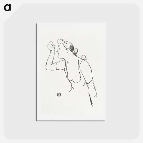 アートポストカード-Portret van zangeres Paula Brebion - アンリ ド トゥールーズ ロートレック Postcard.