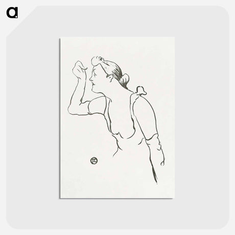 アートポストカード-Portret van zangeres Paula Brebion - アンリ ド トゥールーズ ロートレック Postcard.
