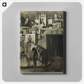 アートパネル-Lanes of Palaces Terraced Round the Slope, Toledo
 - ジョセフ ペネル Canvas.