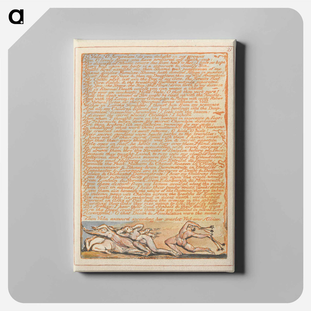 O Vala! O Jerusalem - William Blake Canvas.