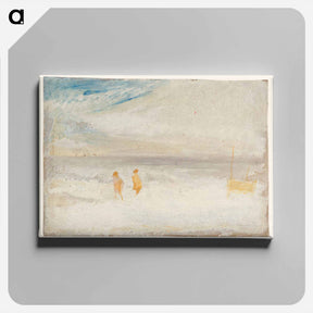 アートパネル-Two Figures on a Beach with a Boat - ウィリアム ターナー Canvas.
