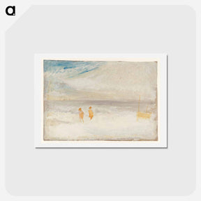 アートポストカード-Two Figures on a Beach with a Boat - ウィリアム ターナー Postcard.