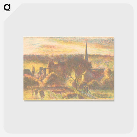 アートポストカード-Eglise et ferme d'Éragny - カミーユ ピサロ Postcard.