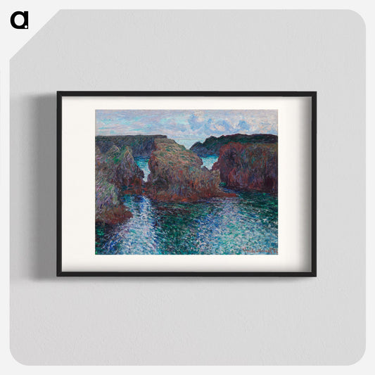 Rocks at Port-Goulphar, Belle-Île by Claude Monet Poster.