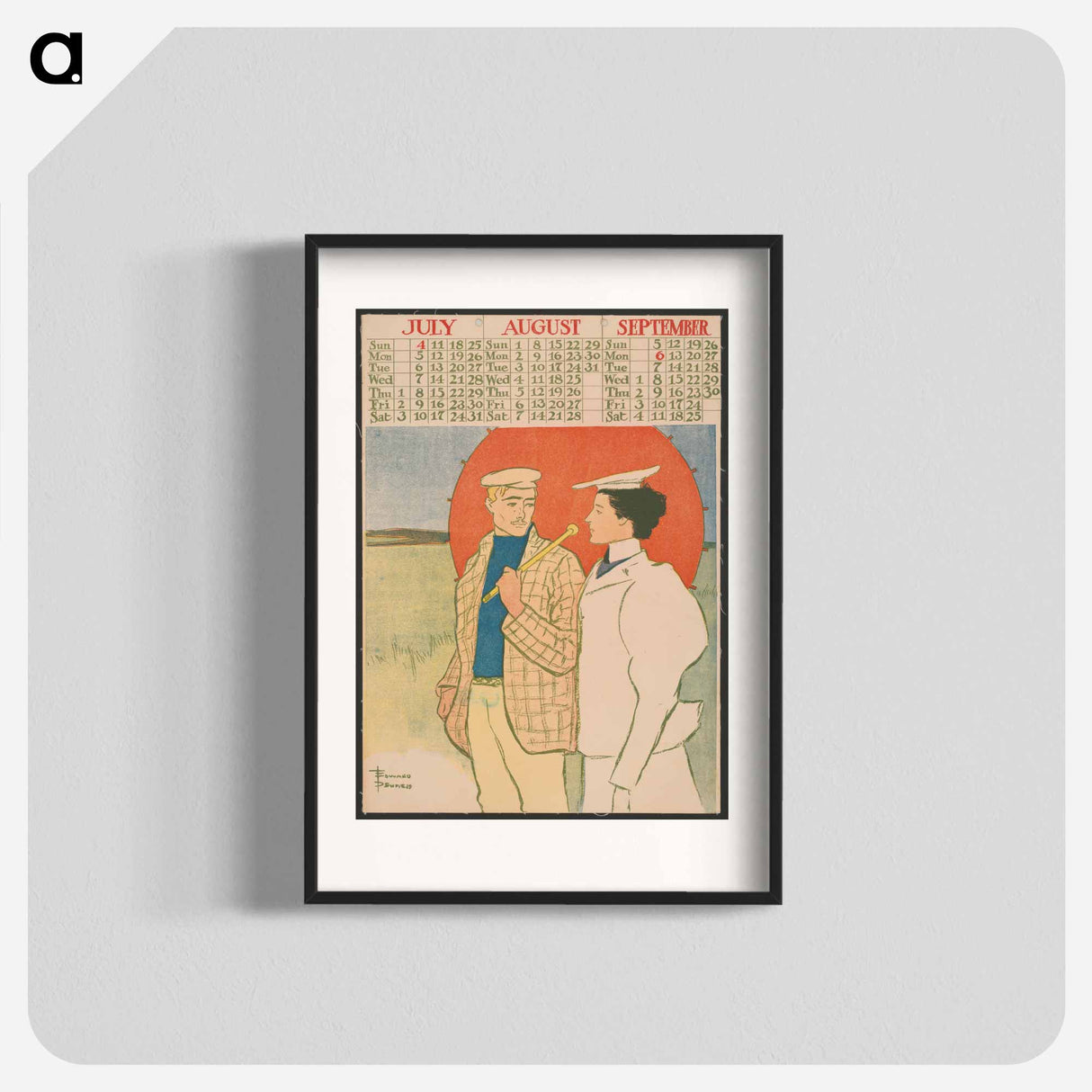 Vintage calendar print by Edward Penfield - エドワード ペンフィールド Poster.