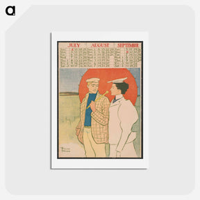 アートポストカード-Vintage calendar print by Edward Penfield - エドワード ペンフィールド Postcard.