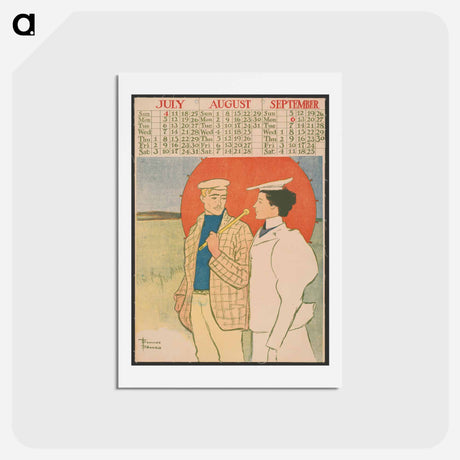 アートポストカード-Vintage calendar print by Edward Penfield - エドワード ペンフィールド Postcard.
