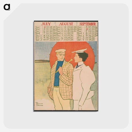 アートポストカード-Vintage calendar print by Edward Penfield - エドワード ペンフィールド Postcard.