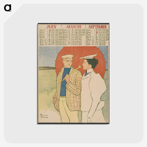 Vintage calendar print by Edward Penfield - エドワード ペンフィールド Postcard.