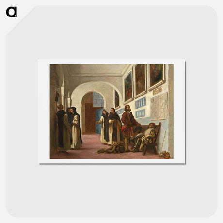 アートポストカード-Christopher Columbus and His Son at La Rábida - ウジェーヌ ドラクロワ Postcard.