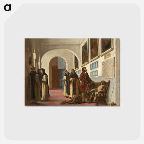アートポストカード-Christopher Columbus and His Son at La Rábida - ウジェーヌ ドラクロワ Postcard.