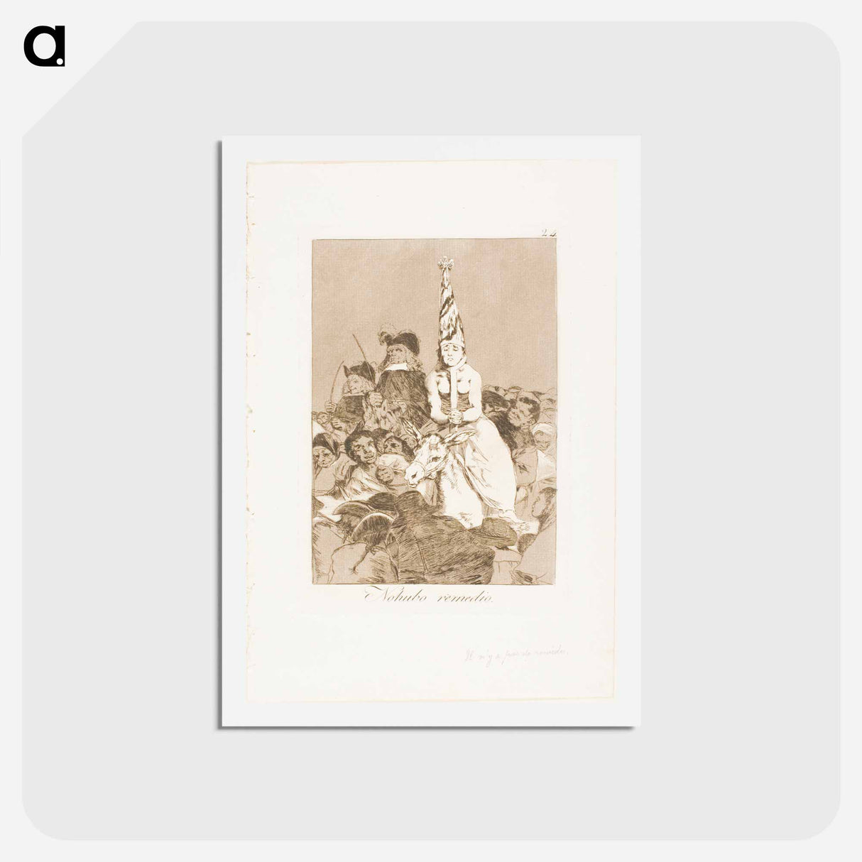 アートポストカード-Nothing could be done about it, plate 24 from Los Caprichos by Francisco José de Goya y Lucientes - フランシスコ デ ゴヤ Postcard.