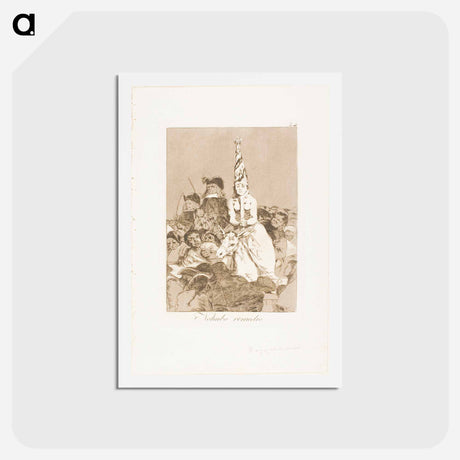 アートポストカード-Nothing could be done about it, plate 24 from Los Caprichos by Francisco José de Goya y Lucientes - フランシスコ デ ゴヤ Postcard.