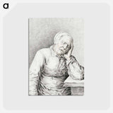 アートポストカード-Sleeping old woman, with her head in her hand - ジャン ベルナール Postcard.