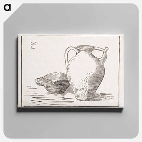 アートパネル-Woodcut still life: can and ashtray - ユリー デ フラーハ Canvas.