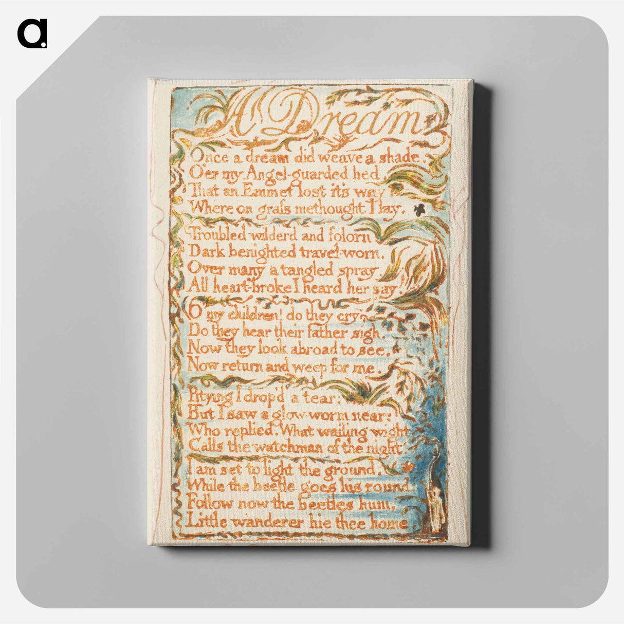 アートパネル-Songs of Innocence and of Experience: A Dream - ウィリアム ブレイク Canvas.
